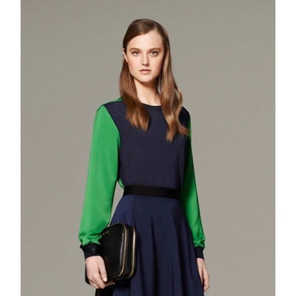 3.1 Phillip Lim Target Womens Colorblock Sweater Size XS Navy Green Mixed Media